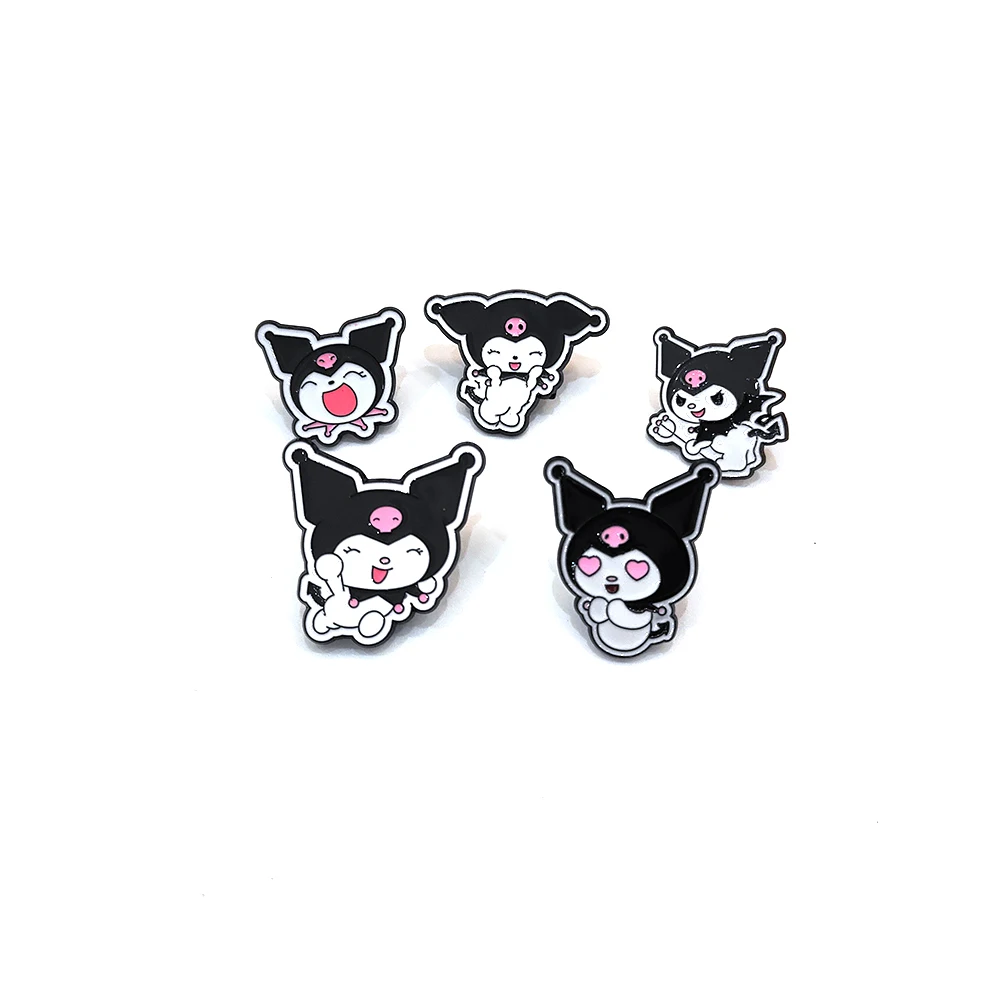 

Cartoon Kuromi Series Enamel Lapel Pins Cute Sanrio Anime Figure Metal Badges for Backpack Kawaii Brooches for Women Men Jewelry