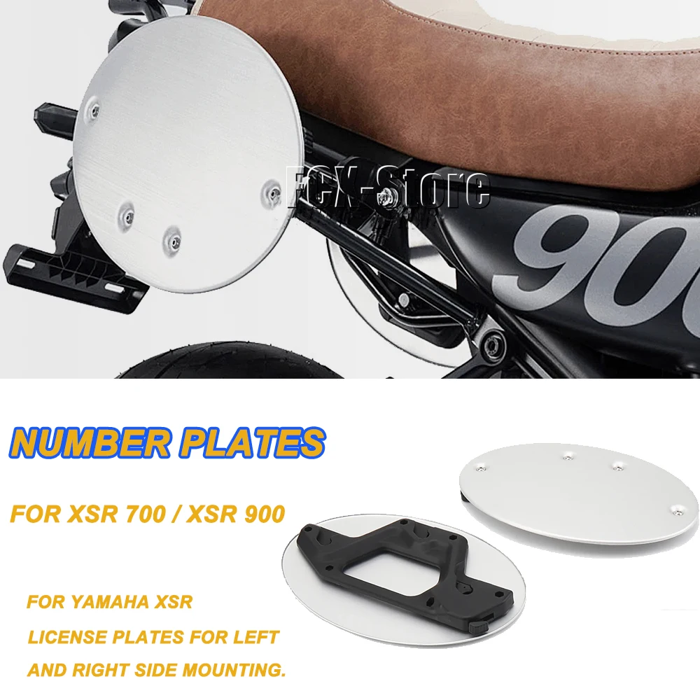 For YAMAHA XSR700 XSR 700 2021 - 2023 XSR900 XSR 900 2022 2023New Accessories Side Number Plate Aluminum Silver Panel Protector