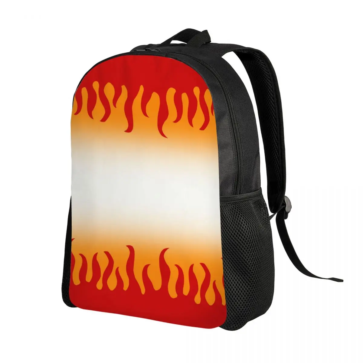 Custom Classic Hot Fire Red Flames Travel Backpack Women Men School Laptop Bookbag Burning Fire College Student Daypack Bags