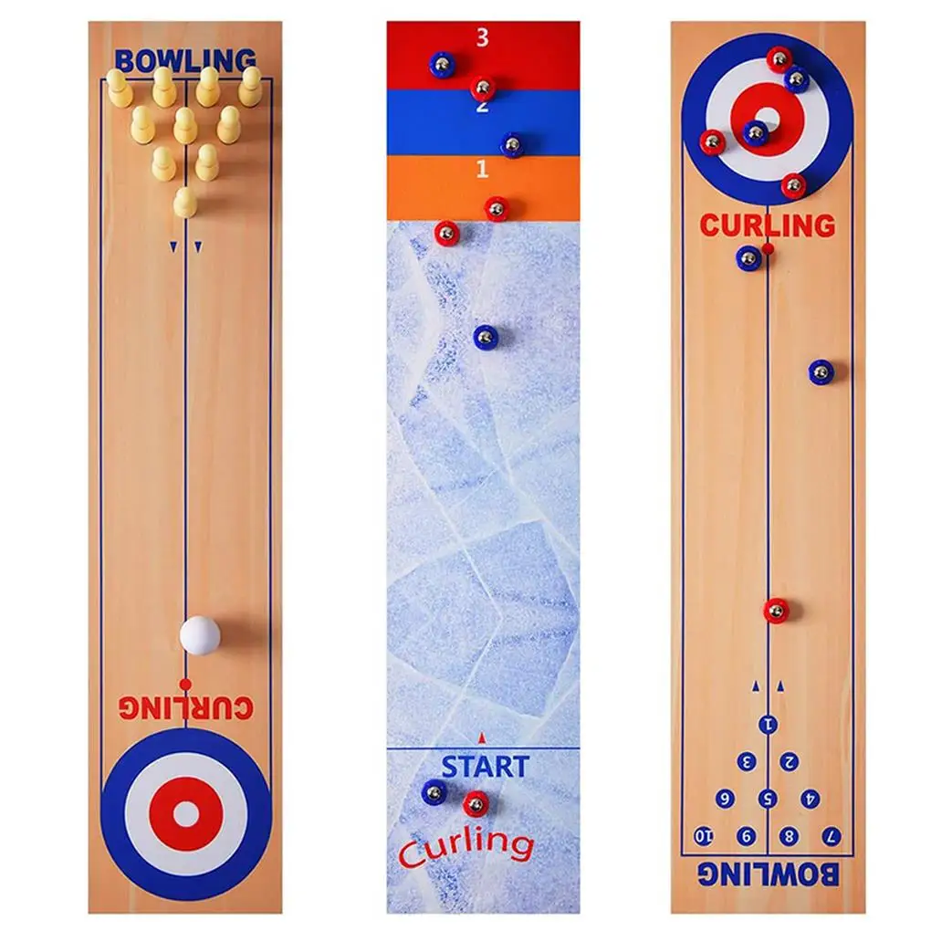 3 In 1 Tafel Curling Spel Bowling Shuffleboard Tafel Set Familie Games Voor Thuis Feest Cadeau Voor Kinderen En Volwassenen