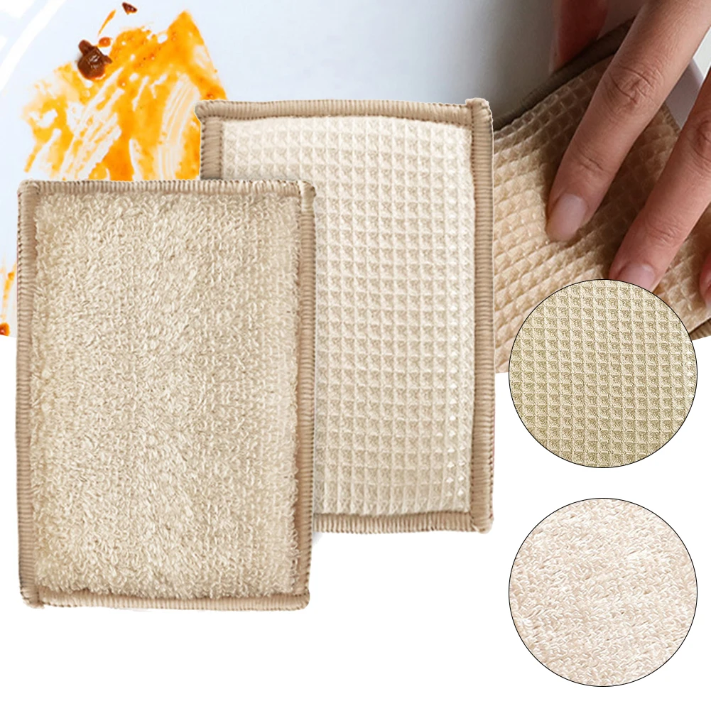 

Natural Bamboos Sponges Dishwashing Sponge Non-Scratch Magic Sponge Non Stick Pot Dishcloth Kitchen Gadgets Cleaning Utensils