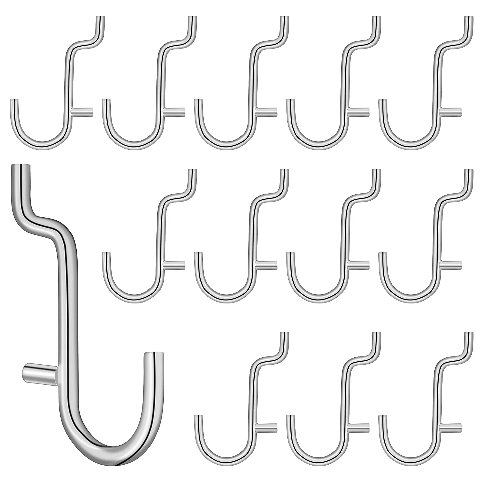

20 Pcs Peg Board Hook Brackets Organizer Kit Pegboard Hooks for Hanging Accessories Garage Suite