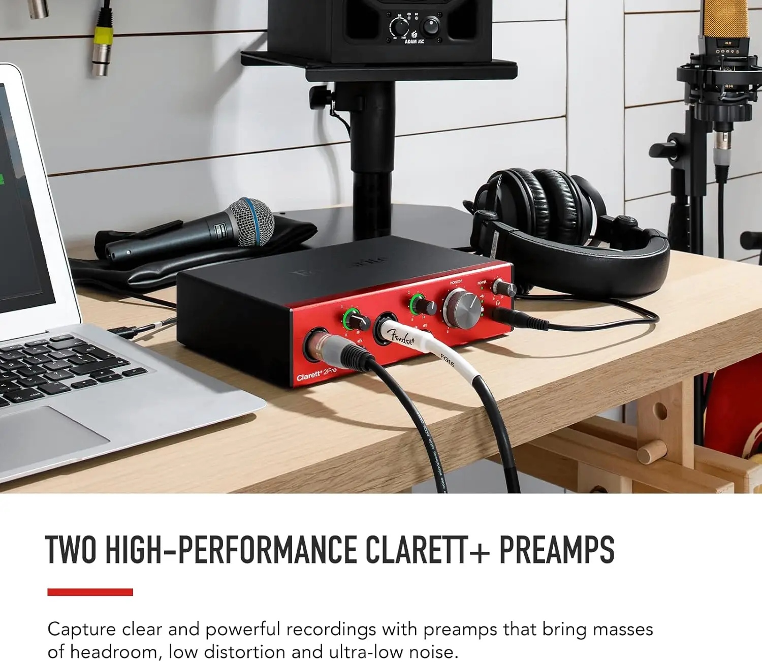 Clarett+ 2Pre USB-C Bus-Powered Audio Interface for Music Production, with Two Professional Quality Pre-Amps