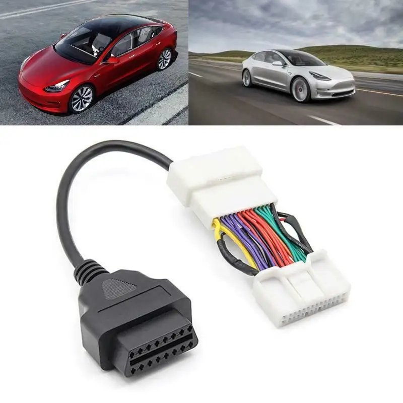 For Tesla Model 3 OBD Diagnostic Car Tools 12/20/26Pin Male Female to 16Pin Cable for Tesla Model Y Auto Adapter OBD2 Connector