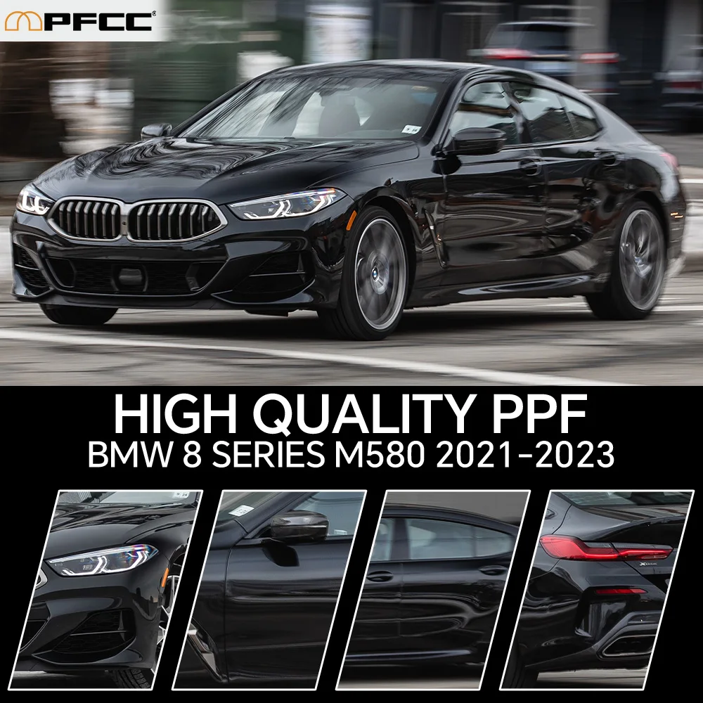 Для BMW 8 серии M850i 2019-2025: Защитная пленка из ТПУ 8.5 Mil, предварительно вырезанная, прозрачная, антицарапийная, для кузова автомобиля, комплект PPF, устойчивая к царапинам защитная пленка-покрытие