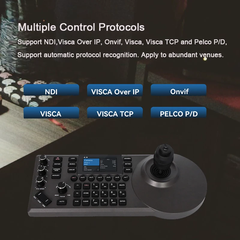 Ptz Camera Console Control NDI IP POE 4D Joystick Keyboard Controller 4k Live Steaming Camera Remote Control
