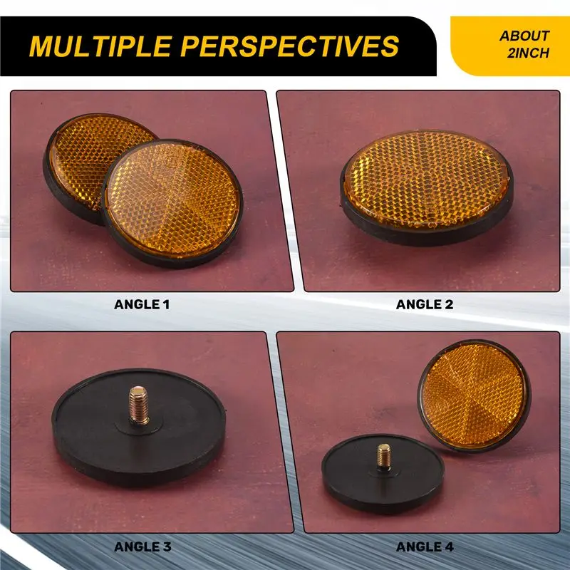 AB98-2 X 2Inch Round Orange Reflectors Universal For Motorcycles ATV Bikes Dirt Bikes