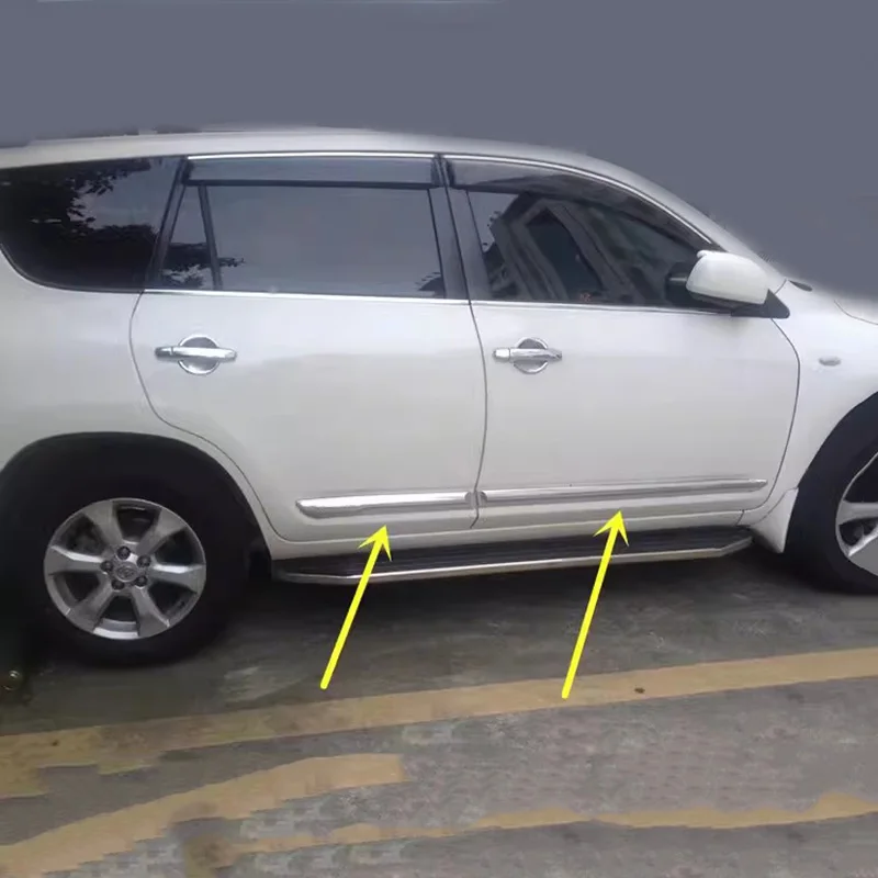 Car Styling For Toyota RAV4 XA30 2009 2010 2011 2012 Side Door Molding ABS Body Trim Cover Stickers Strip