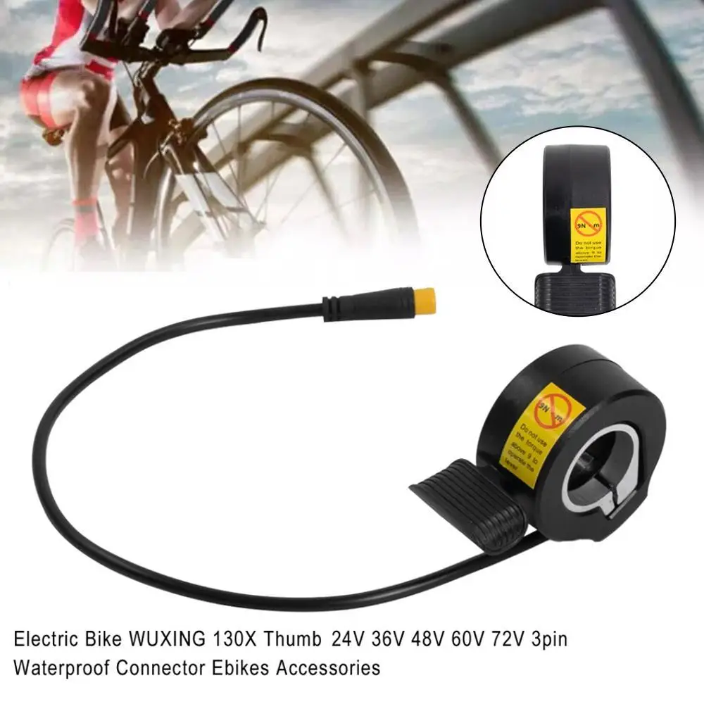 

Electric Bike 130X Thumb 24V 36V 48V 60V 72V 3pin Waterproof Connector Ebikes Right/Left Hand Finger Accessory