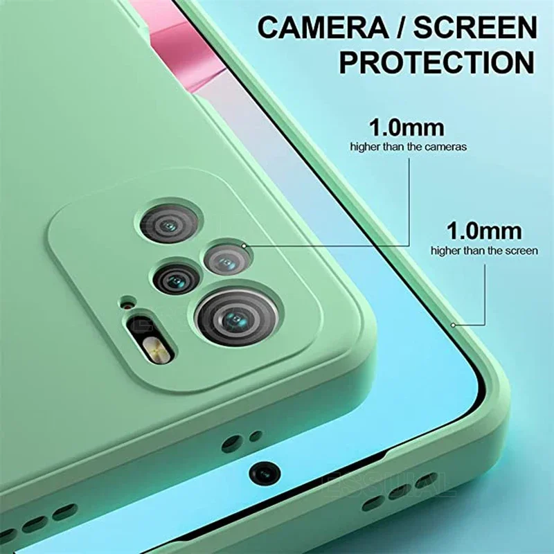 Coque Funda de teléfono cuadrada para Xiaomi Redmi Note 10 Pro Max 10S 1 Funda Original Note10 S 4G Funda suave de silicona mate