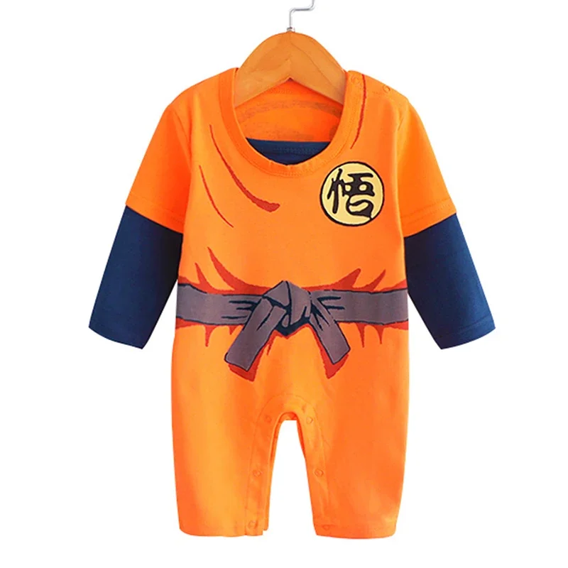 Dbz-生まれたばかりの男の子のためのオーガニックコットンアニメの服、ハロウィーンの衣装、幼児のロンパース、onesie、子供の服