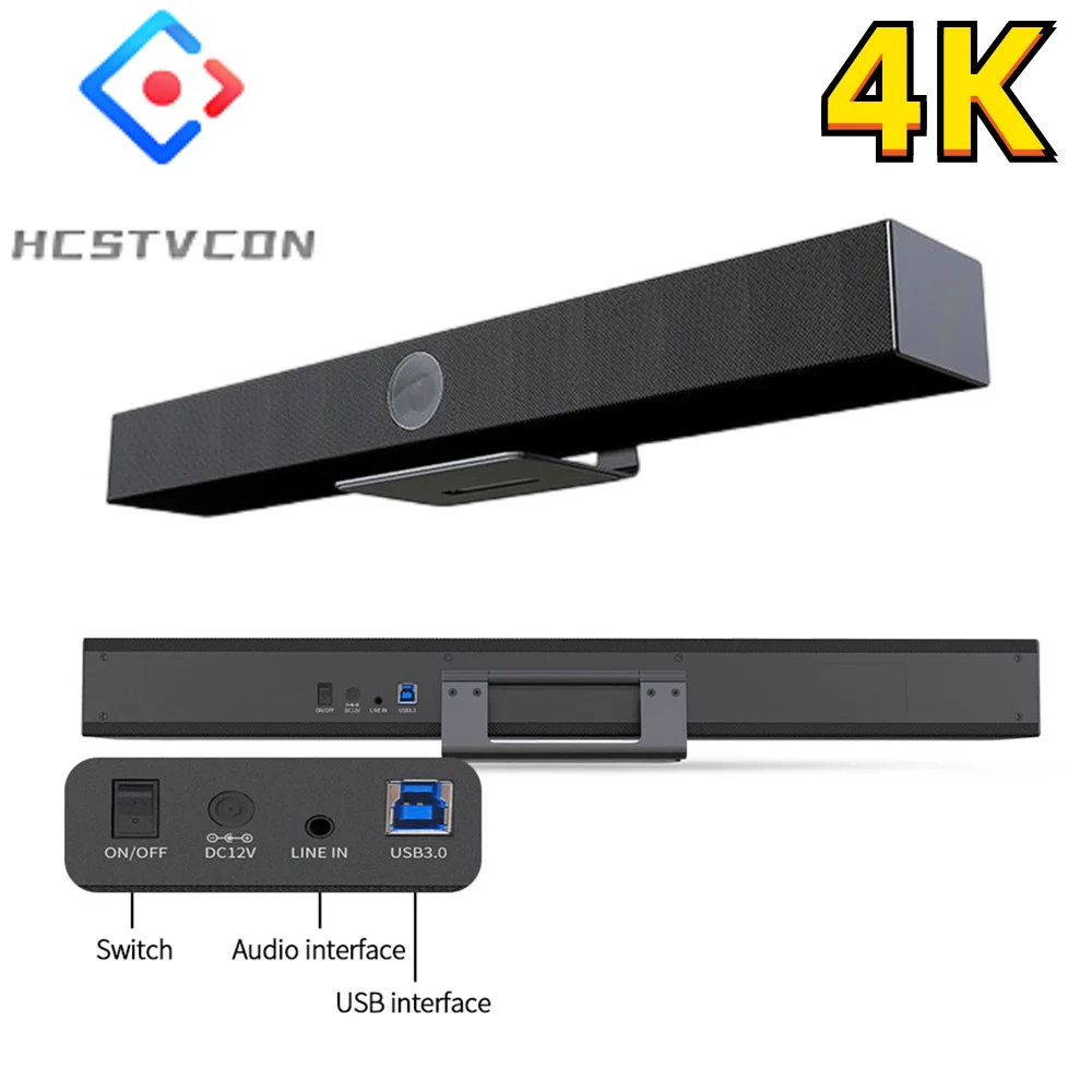 

4K Webcam 5X USB3.0 AI Face Detection Voice Tracking with 6 Digital Array Mics Camera For Church Educate Meeting Live Streaming