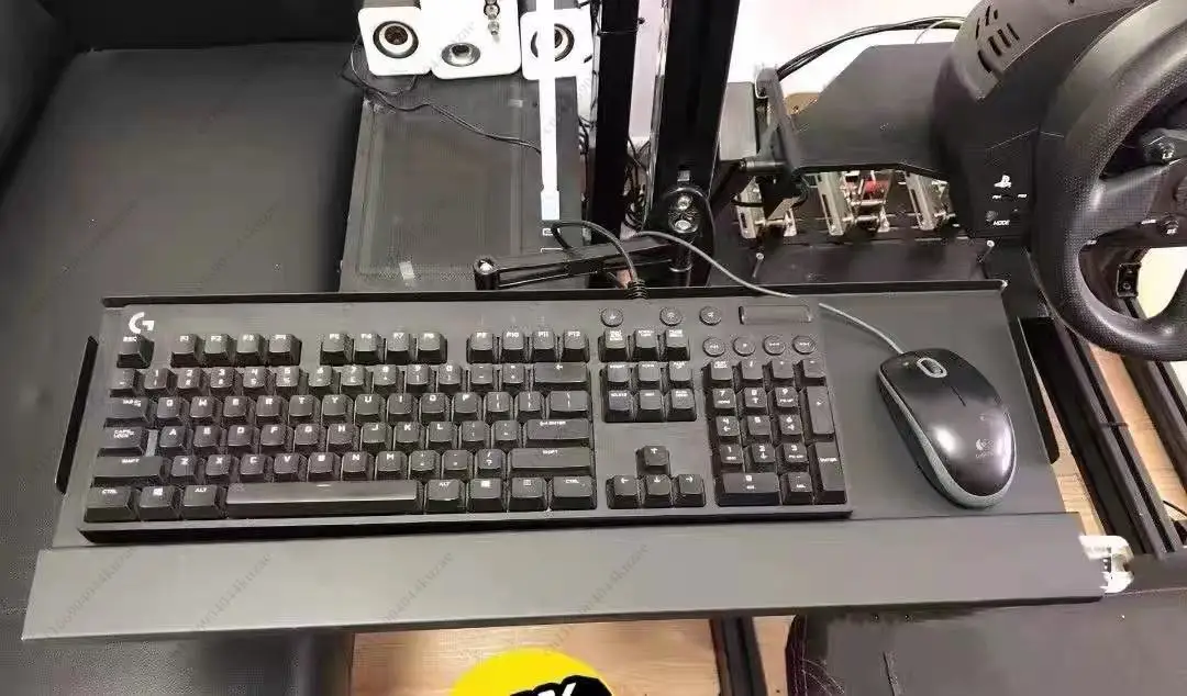 Sim Racing Aluminum Rig - Wall Mount Adjustable Tray with Wireless Ready Function