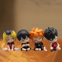 4pcs/set Haikyuu Anime Figure Q Version Hoyo Hinata Tobio Kageyama Kuroo Tetsurou Kenma Kozume Action Figurine 5cm PVC Model Toy