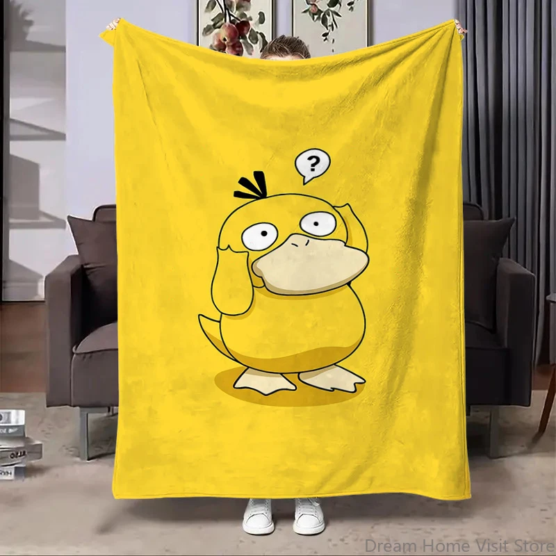 

Cute Pokémon Psyduck Blanket Comfortable skin friendly soft sofa living room bed bedroom blanket suitable for travel and gift