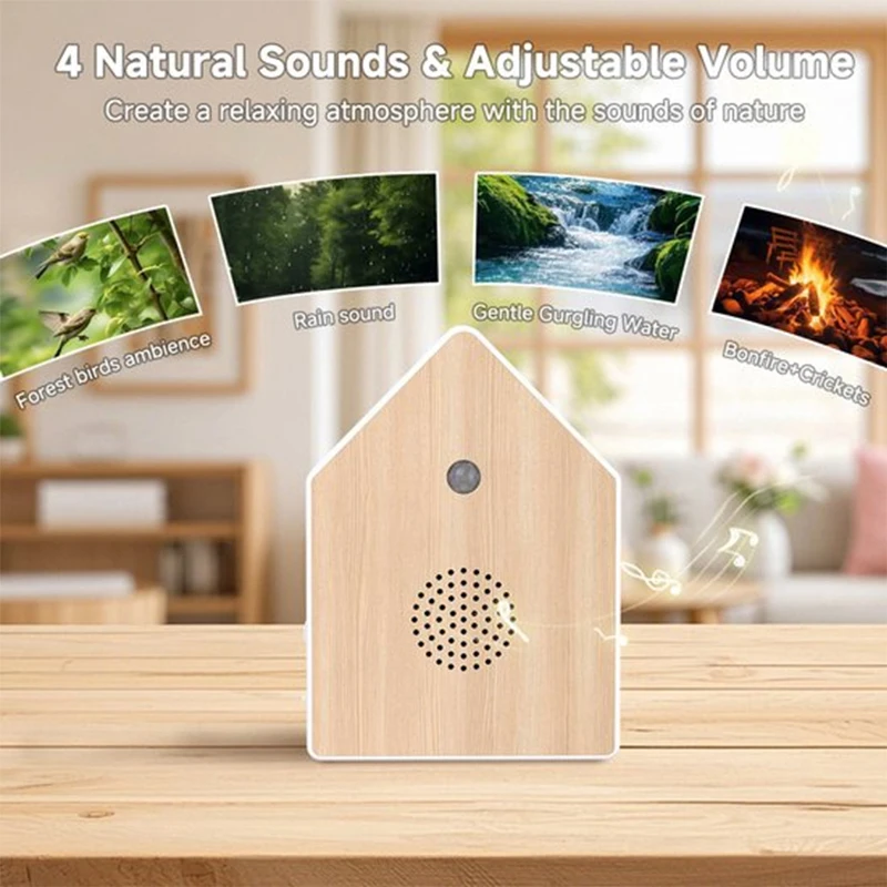 Realistic Bird Chirping Sound Bird Sound Music Box Motion Sensor Lightweight Bird Chirping Sound Box Table/Wall Mount Portable