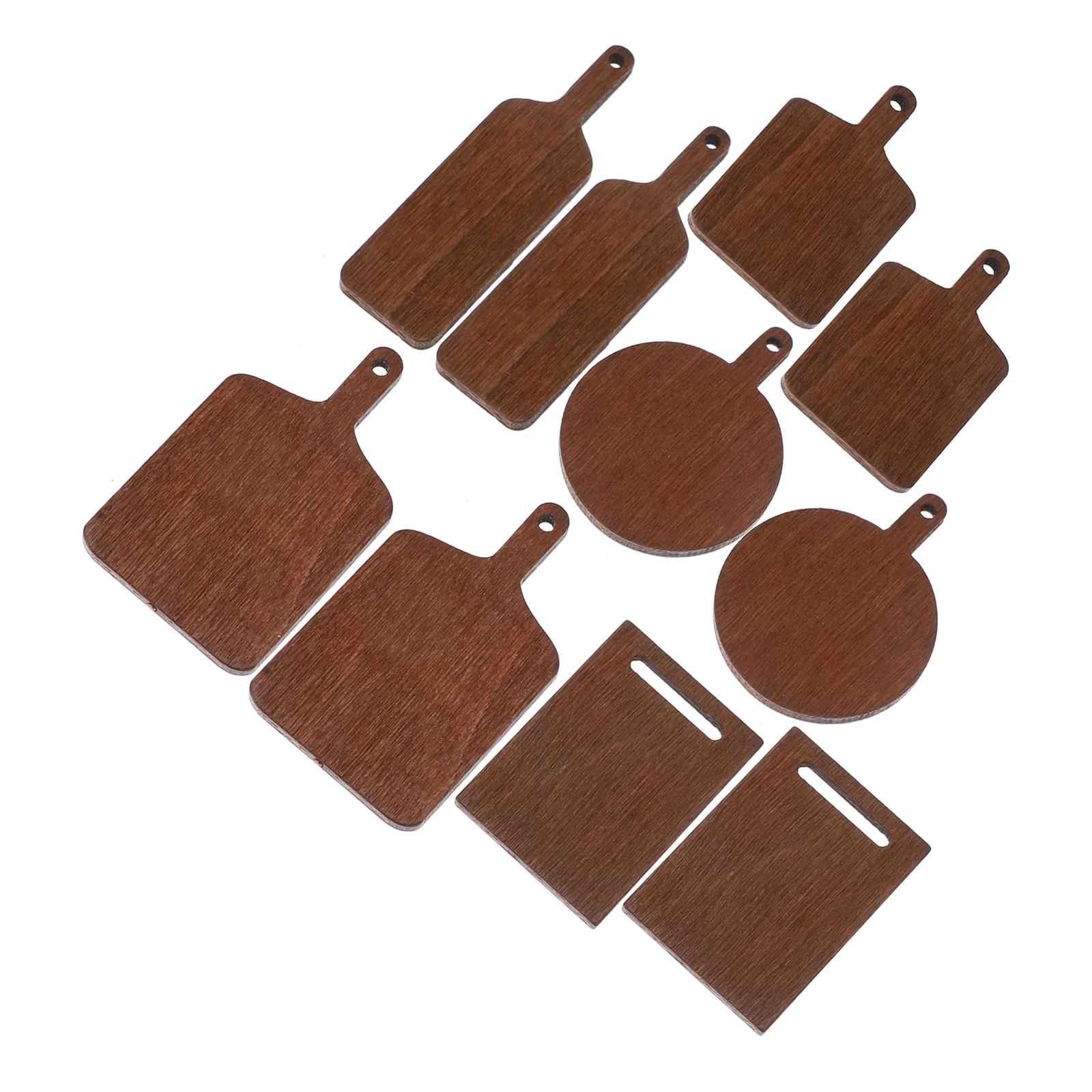 

10 Pcs Mini Chopping Board Cutting House Miniature Wooden Tray Small for Model Micro Scene Adornment