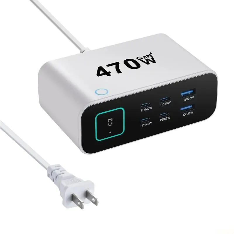 B03F 6 Port 470W With Digital Monitoring And with Plug For Simultaneous Device Charging