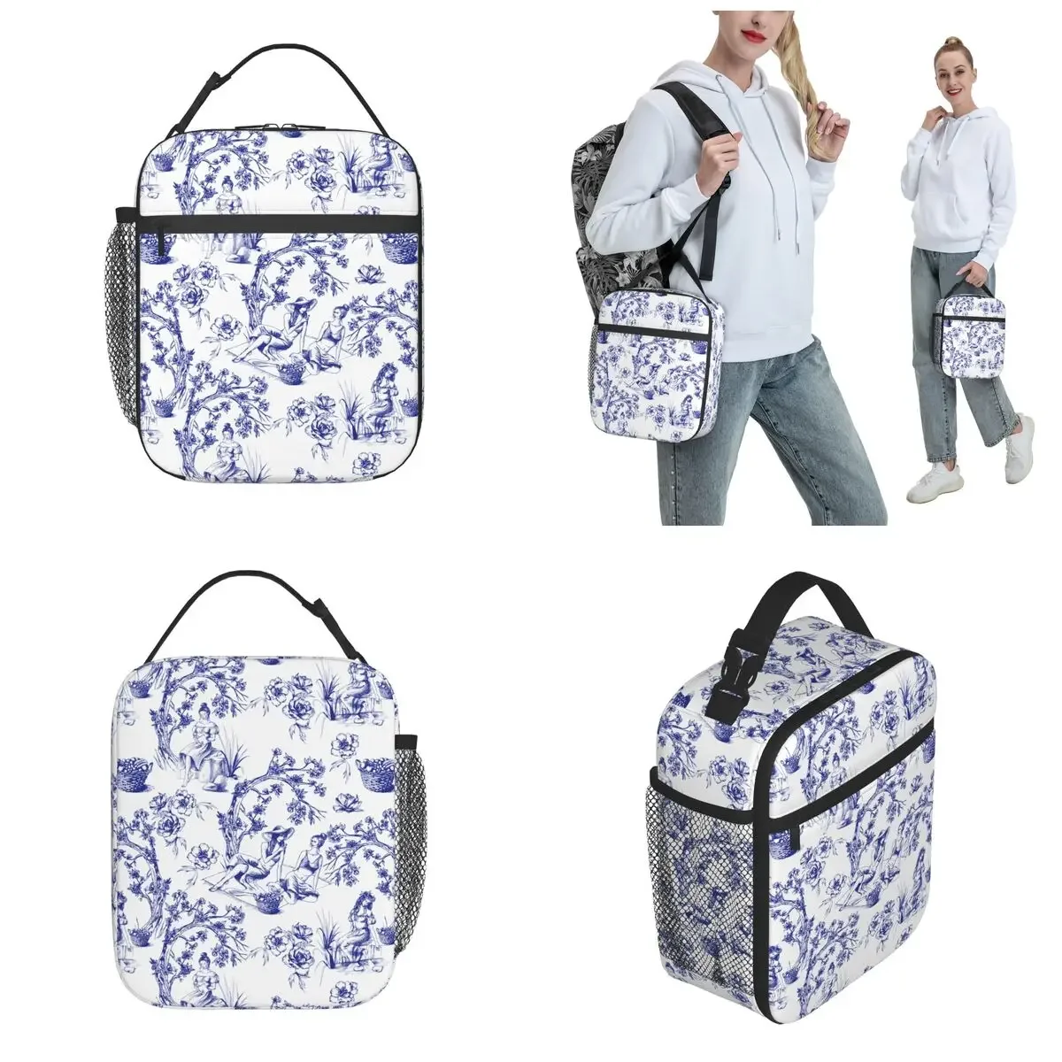 Toile De Jour-Bolso De mano con aislamiento para mujer, bolsa De almacenamiento De flores Vintage, caja De comida térmica, enfriador, estilo 18 °, FRANCÉS