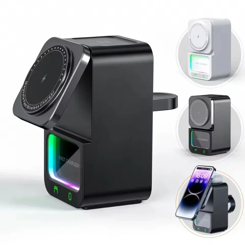 New Multi in one Bluetooth speaker with desktop phone wireless fast charging suitable for Apple Aeries phones/headphones/watches