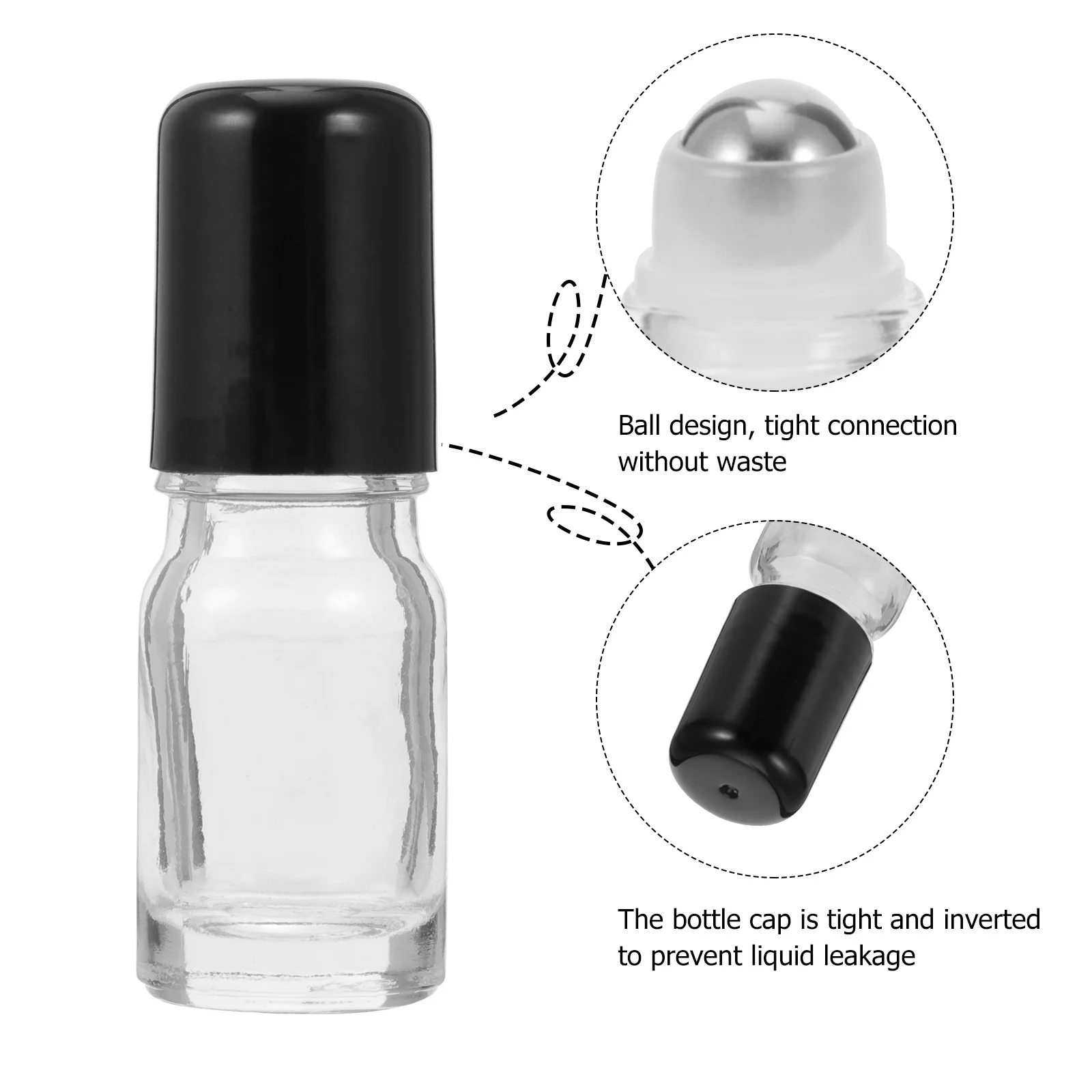 

25Pcs Clear Glass Essential Oil Bottles Roller Ball Refillable Small Portable Bottles for Massage Lotion DIY Sample Travel