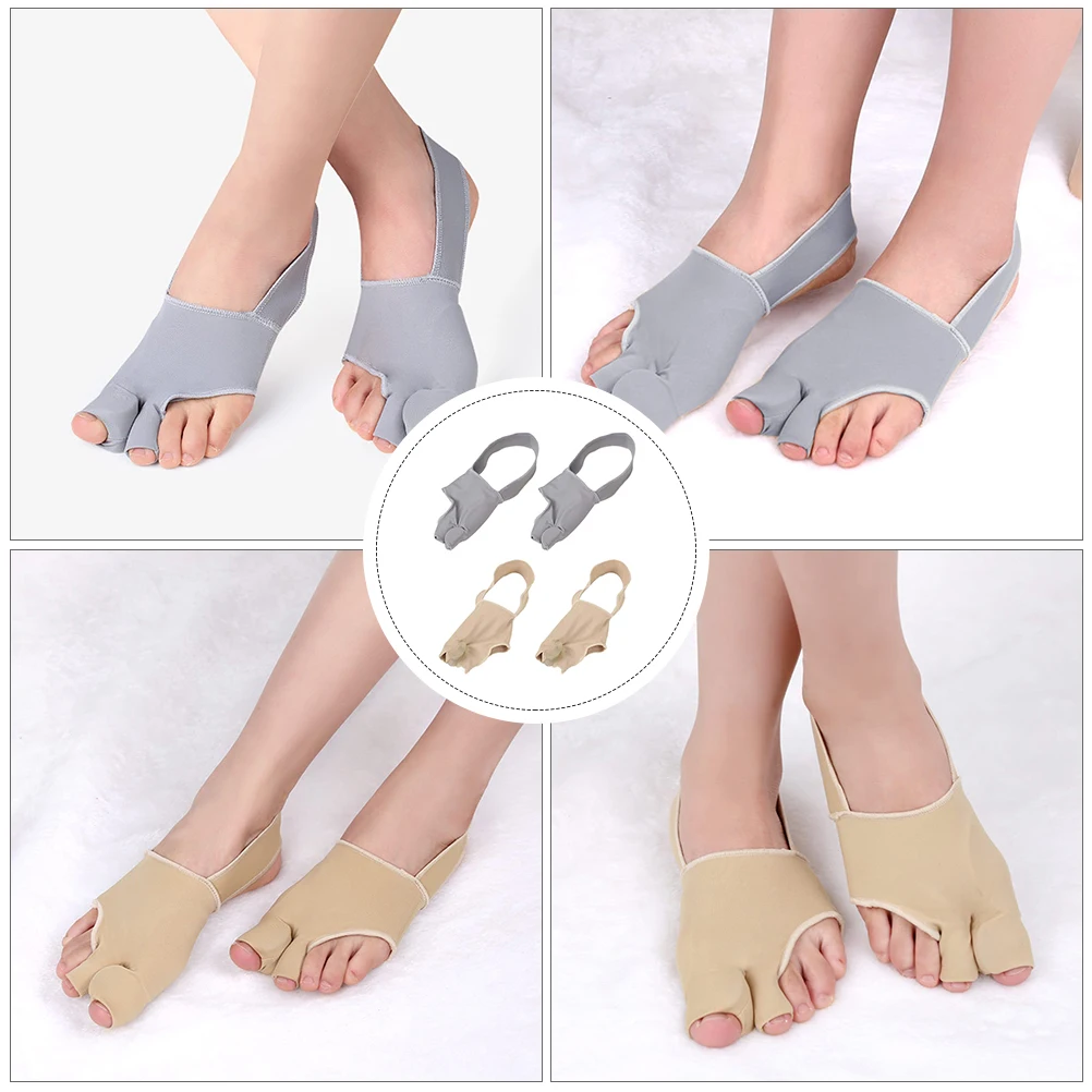 

2 Pairs Split Toe Foot Protectors Correcting Socks Thumb Straightener Pain Relief Sleeve SEBS Material Elastic Fits Feet Easy