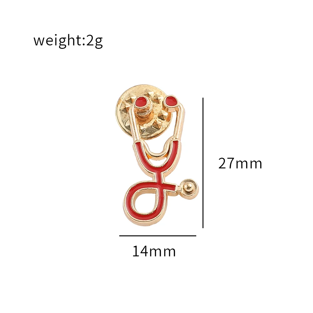 Colorful Mini Stethoscope Brooch Doctors Nurses Medicine Creative Pin Jewelry Collar Backpack Lapel Pin Accessories Medical Gift