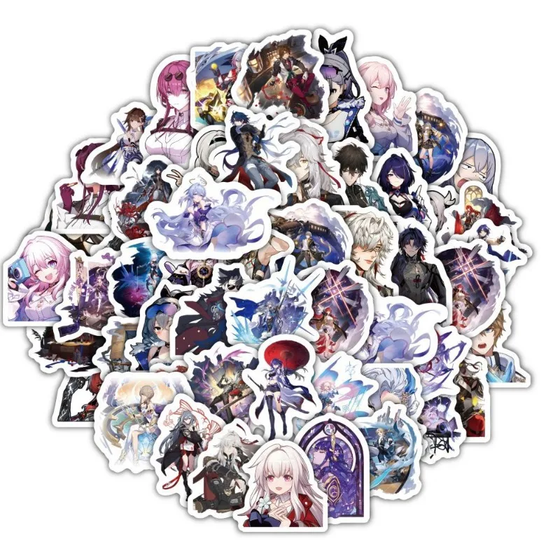 10/60Pcs Game Honkai: Star Rail Graffiti Stickers Phone Computer DIY March 7th Himeko Cartoon Sticker Fans Collections Gifts