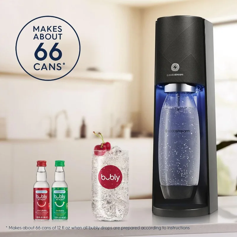 SodaStream - صانع الصودا E-TERRA |   حزمة القيمة |   3 مستويات كربونات أوتوماتيكية، تتضمن 2x اسطوانات ثاني أكسيد الكربون