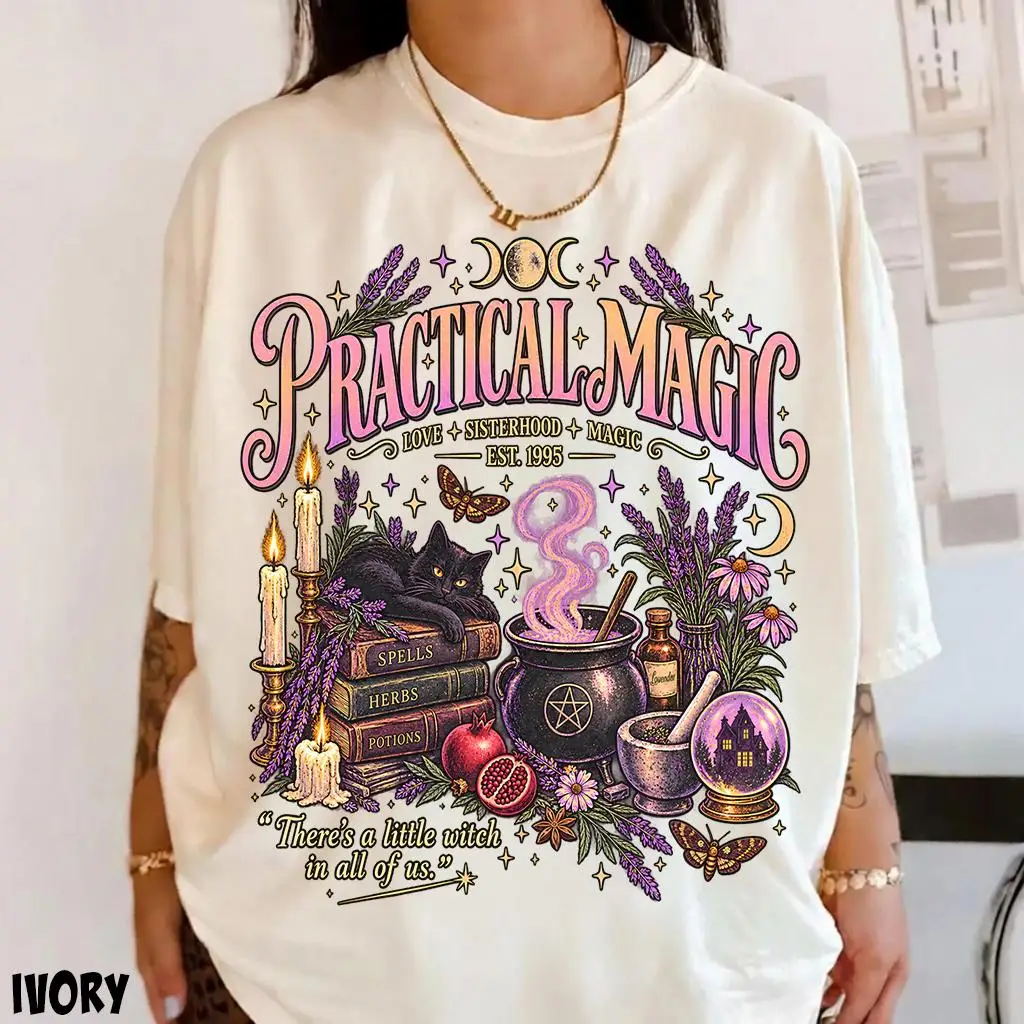 Practical Magic Halloween Shirt Witchy Movie Tshirt Spooky Season Witch Tee Tshirt Short Sleeve Women's T-shirts for Unisex