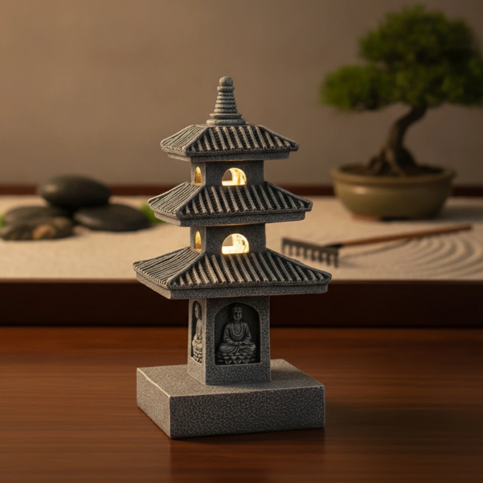 Pagoda Statue with Light Zen P - Outdoor Zen Lighting recension och pris