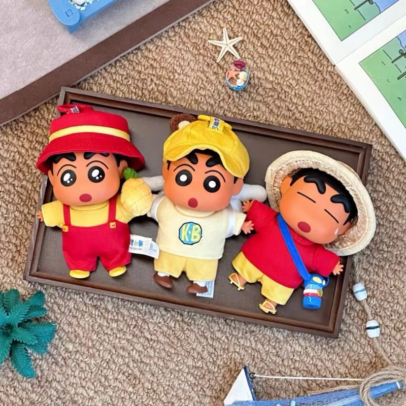 Original Crayon Shin-Chan Beach Series Blind Box Cute Plush Bag Charm Ornament Keychain Pendant Mystery Box Toy Birthday Gift