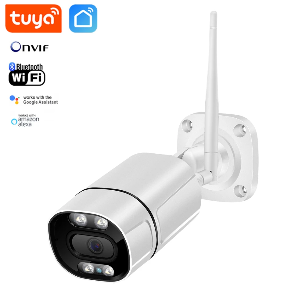 

Tuya Wi-Fi HD пуля камера уличная водонепроницаемая Ai обнаружение человека HD цвет ночного видения аудио наблюдение домашняя камера видеонаблюдения
