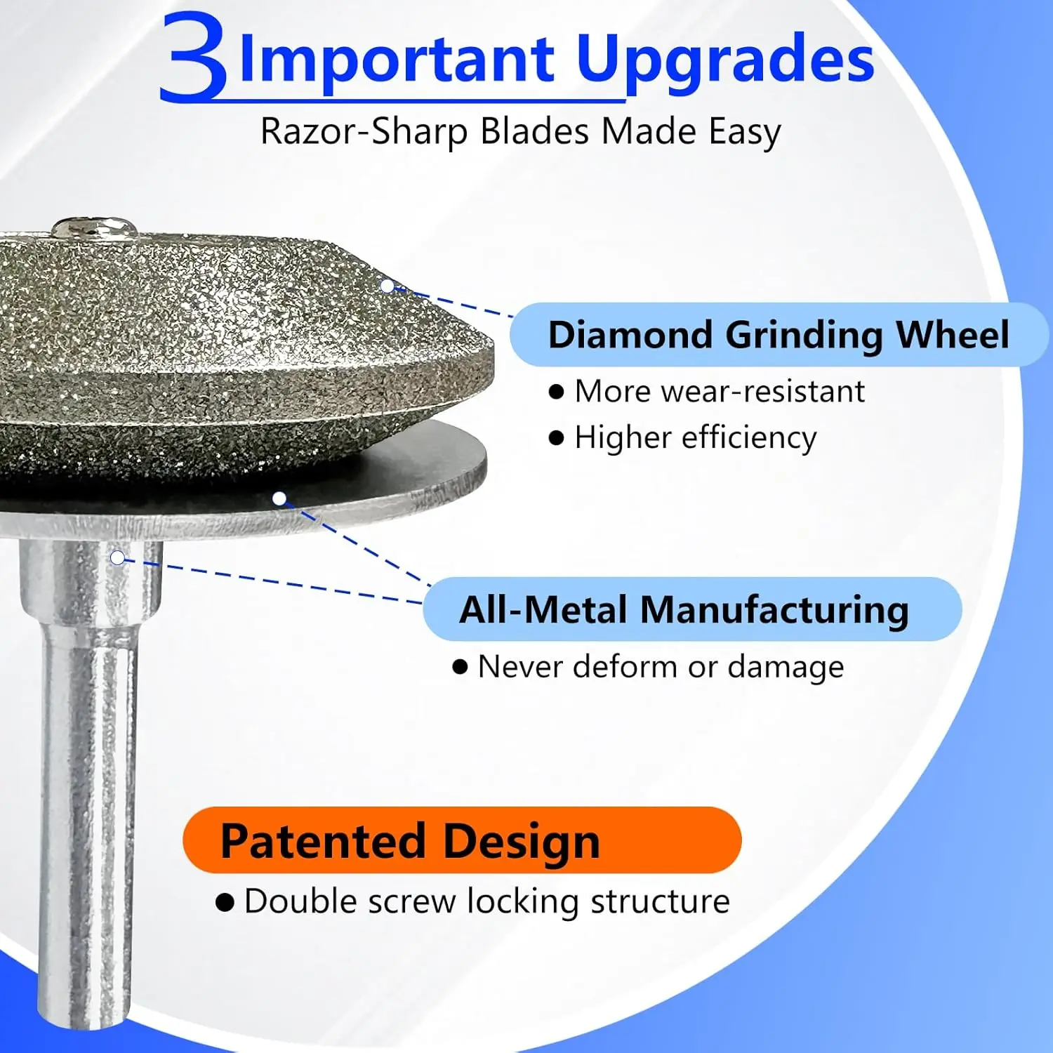 Diamond Lawn Mower Blade Sharpener  Garden Tools Universal Wear-Resistant  Metal Structure Suitable For Any Electric Hand Drill