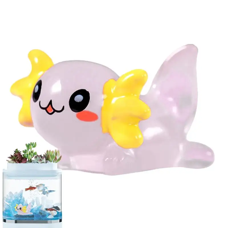 Mini Axolotl Figures Cute Resin Axolotl Figure In The Dark Safe Aquarium Decorations Durable Home Decorations For Shelf