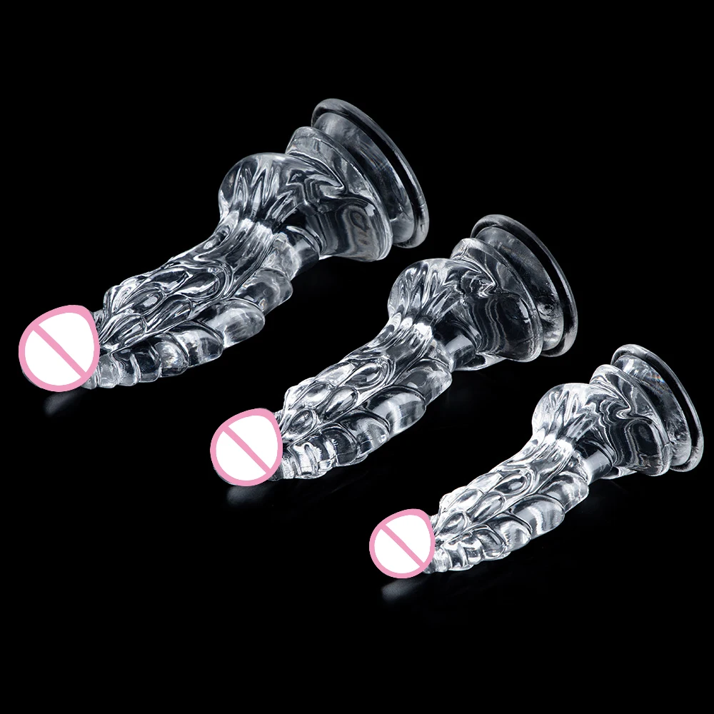 Clear Dragon Monster Dildo Soft TPE S/M/L Anal Plug Suction Cup Sex Toys For Women Men Beginner Big Penis Huge Buttplug Adult 18 - view 4