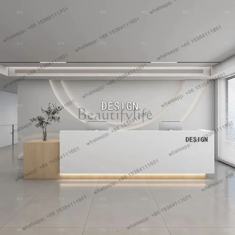 Best Sellers Medical Aesthetic Reception Desks Lacquered Simple Elegant Reception Desks Fashion Office Furniture Reception Et Ta