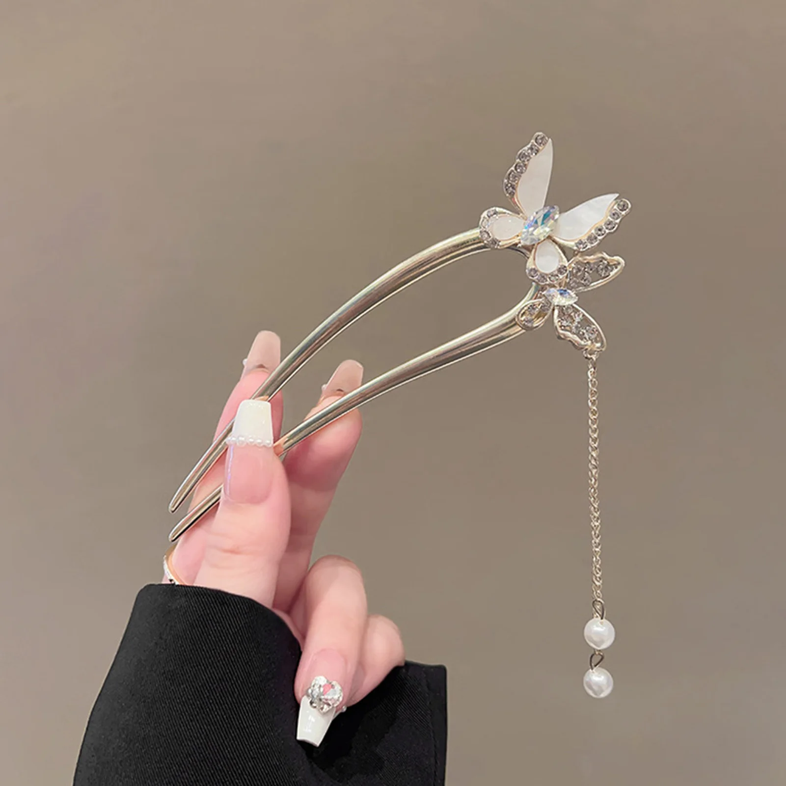 Pearl U Shaped Hairpin Alloy With Artificial Pearl For Wedding Party Everyday Use