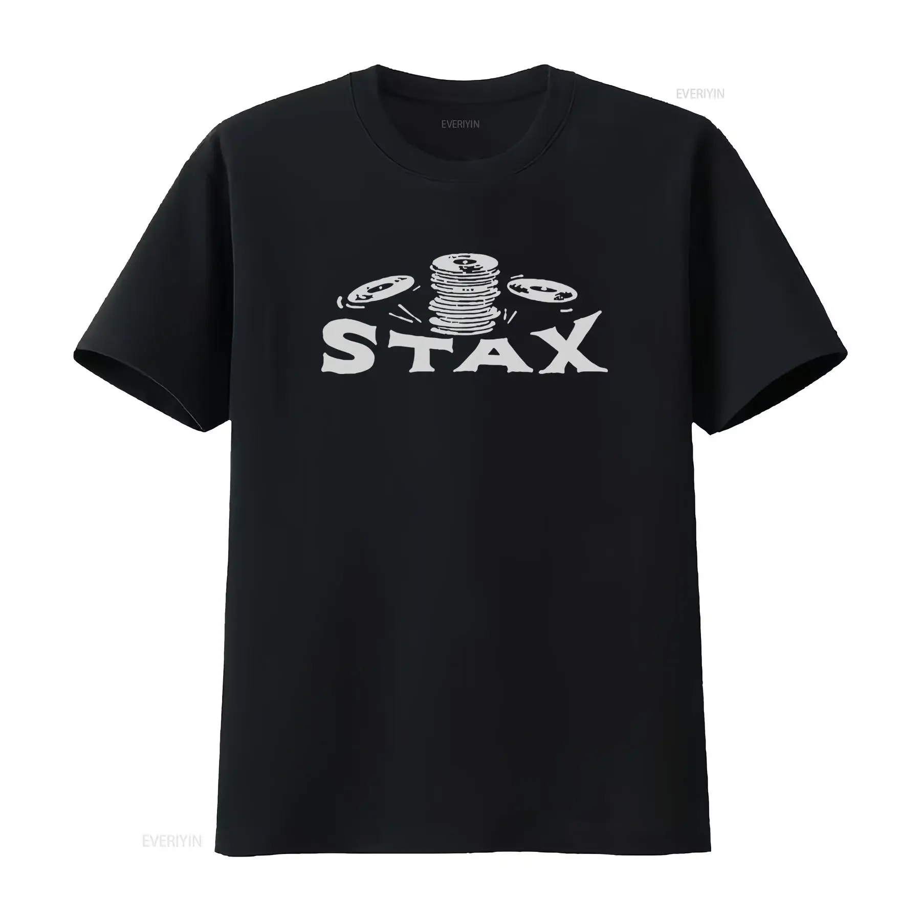 Retro Streetwear Funny STAX Pancake Stack Print Casual T Shirt vintage Washed Breathable Stretched Slightly graphic Versatile