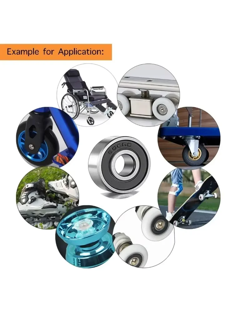 608 ZZ 608RS Ball Bearings 608ZZ Metal Double Shielded Miniature Deep Groove Skateboard Ball Bearings 8mm X 22mm X 7mm