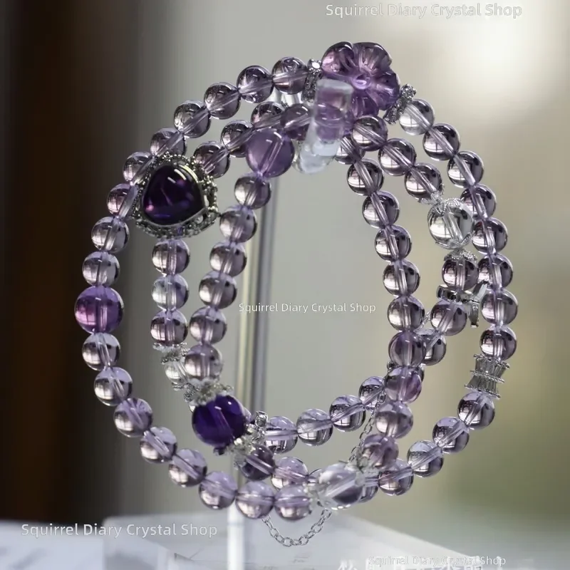 Bolivia Amethyst Sky Realm Amethyst Small Mi Count Three Circles Crystal Bracelet New Niche Design
