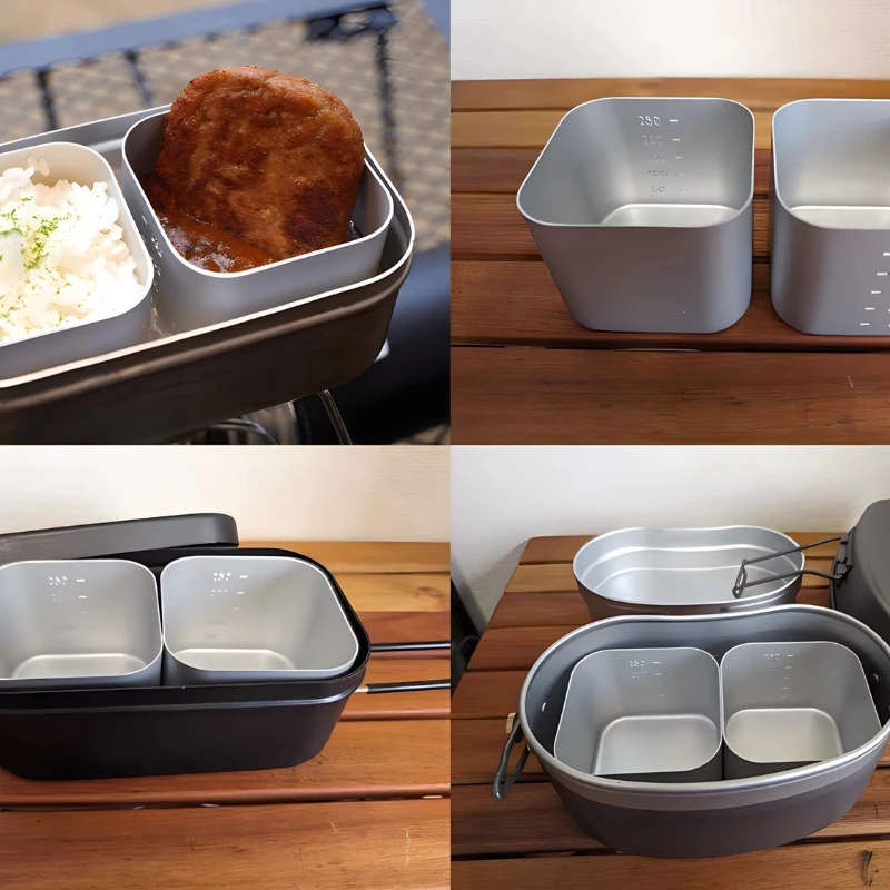 وعاء طهي Solo Camping سعة 300 مل - مجموعة فوضى شخصية خفيفة الوزن، مثالية لحقائب الظهر وجبات المشي لمسافات طويلة، مدمجة وغير لاصقة