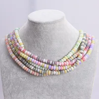 50pcs Mixed Colors Rondelle Shape 8x5mm Opaque Glass Loose Spacer Beads Lot For Jewelry Making DIY Bracelet Findings 3