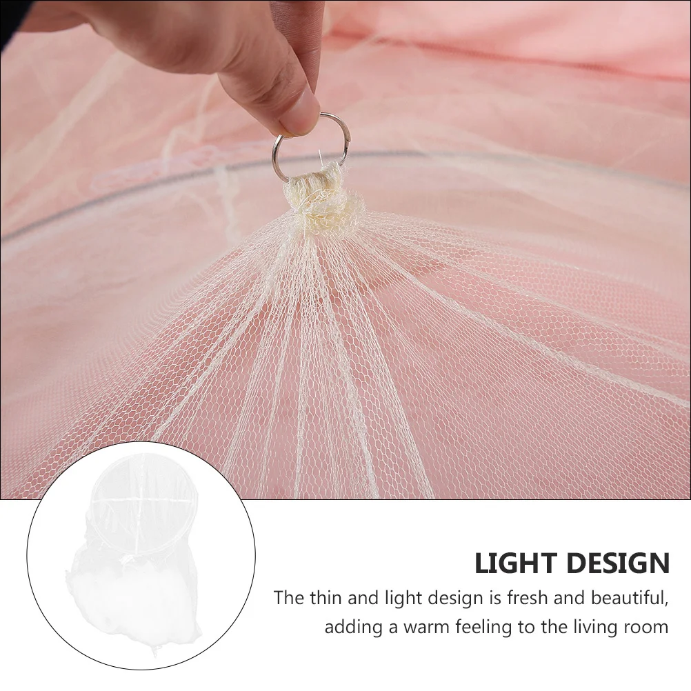 

Quality Polyester Bed Canopy Netting Circular Insect Barrier Safe Friendly Easy to Install Housewarming Present