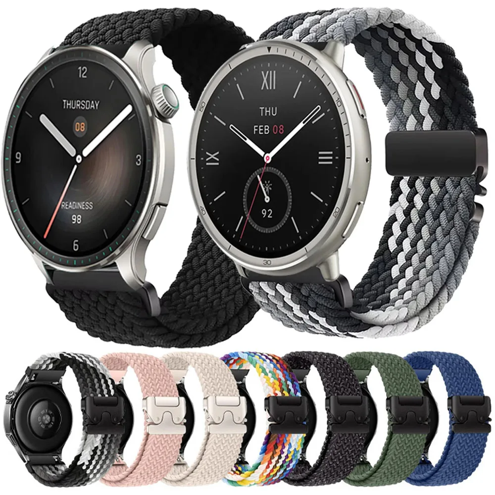 20/22 mm Nylonarmband für Amazfit Active 2 Square/3/Max, Fallschirmschnalle, atmungsaktives Armband für Amazfit Balance 2/Bip 6 5 Band