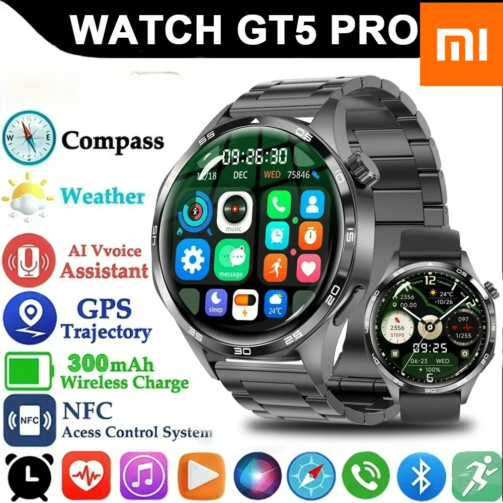 

Xiaomi 4048 Watch5 Pro NFC Smart Watch Men 360*360 AMOLED Screen Heart rate Bluetooth Call IP67 Waterproof Man Smartwatch 2025