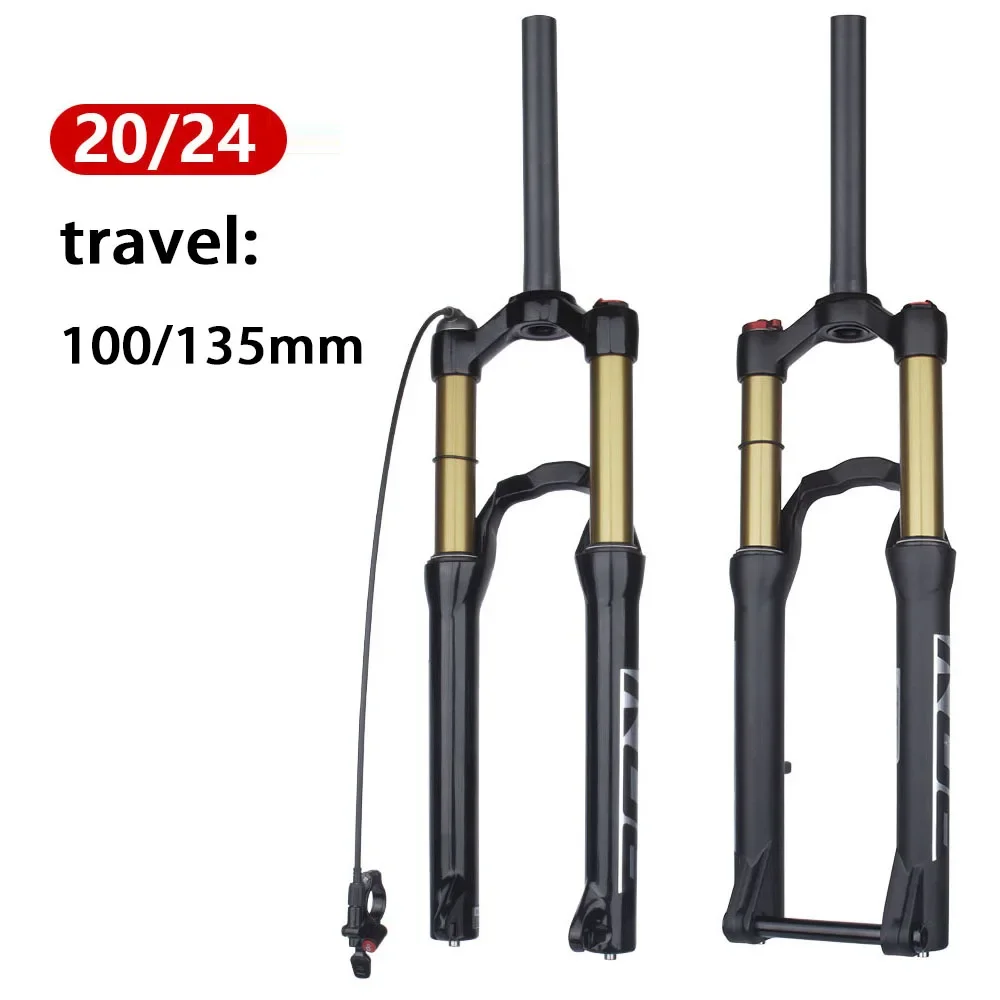 

BOLANY 20inch/24inch air suspension mtb Straight Manual/Remote Mountain Bike Front Shock absorber fork for Student‘s Bike