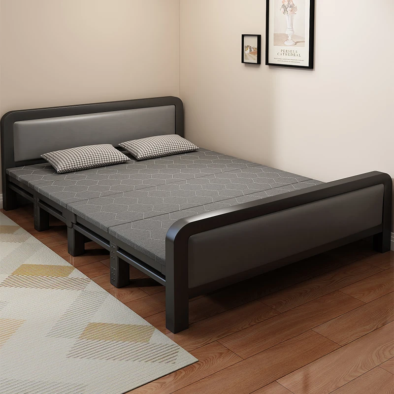 

Rollaway bed Double bed 1.5 meters Household simple reinforced single small bed Adult dormitory rental Portable hard board iron