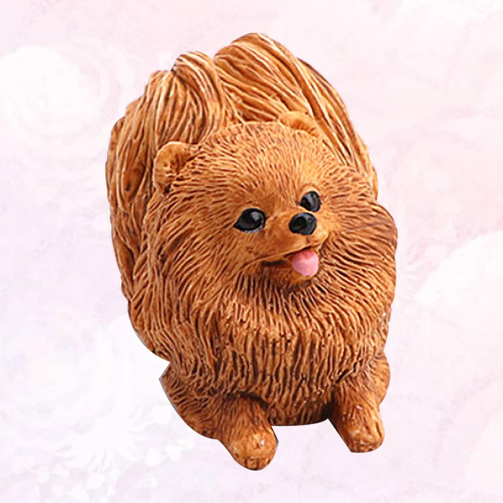 

Children's Solid Animal World Dog Model Pomeranian Pet Figure Toy Ornament (White) Lifelike Decor Puppy Mini Toys Room