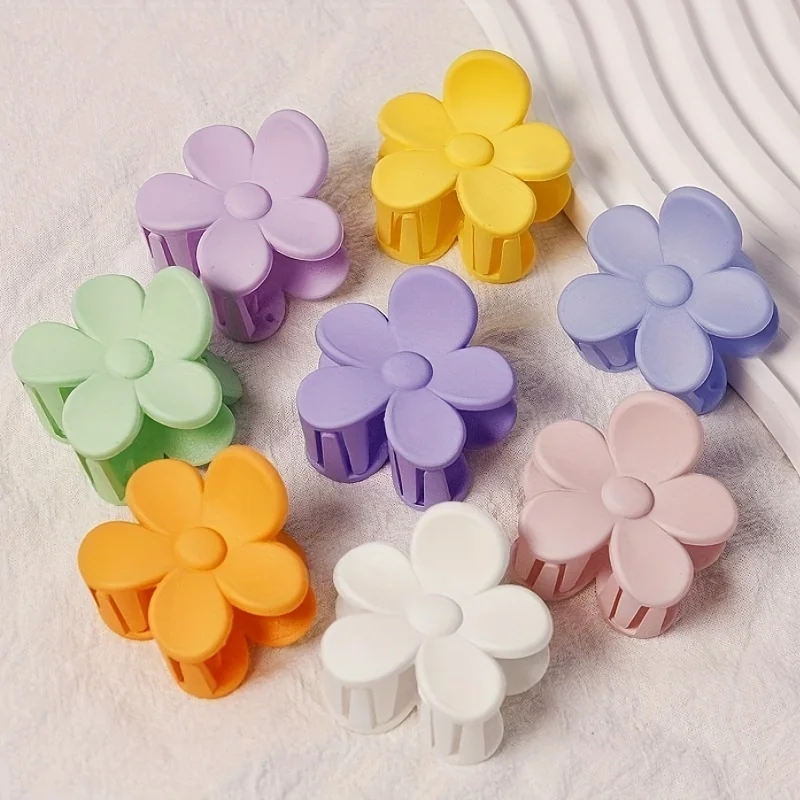 8pcs/set Small flower Grab Clip Matte matte Plastic Grab Clip bangs broken hair High ponytail Suitable for birthday gift ladies